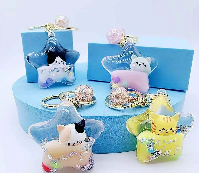 Kitty Star Floaty Key Charm