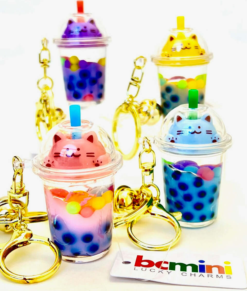 Pastel Cat Boba Floaty Key Charm (assorted)