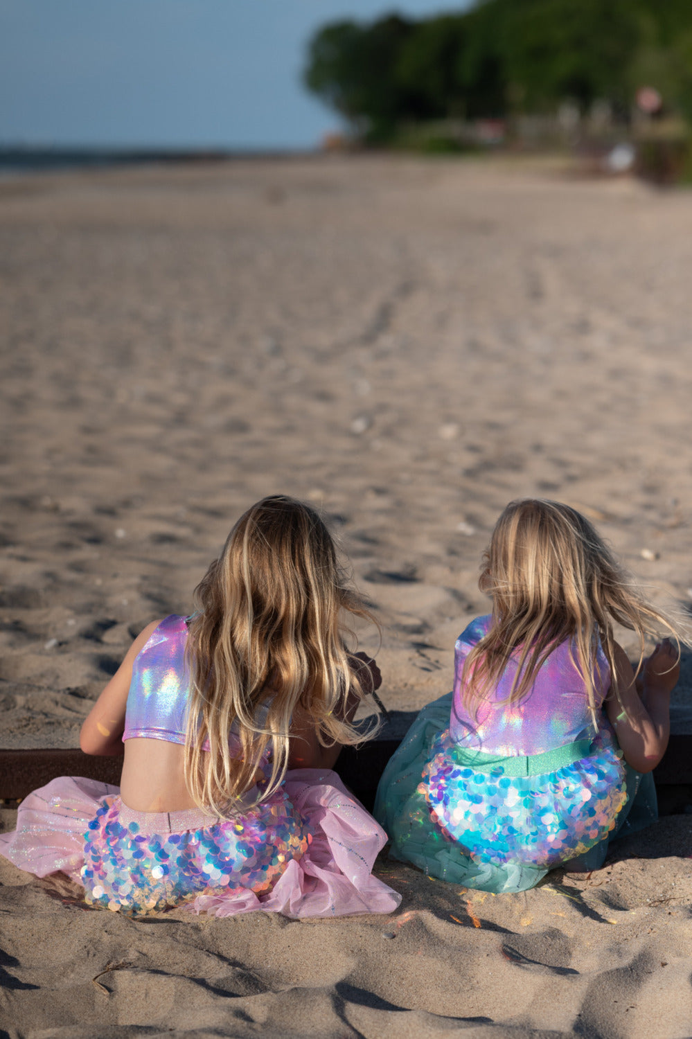 Bling Bling Mermaid Skirt & Hairclip Set Mint (Size 4-6)