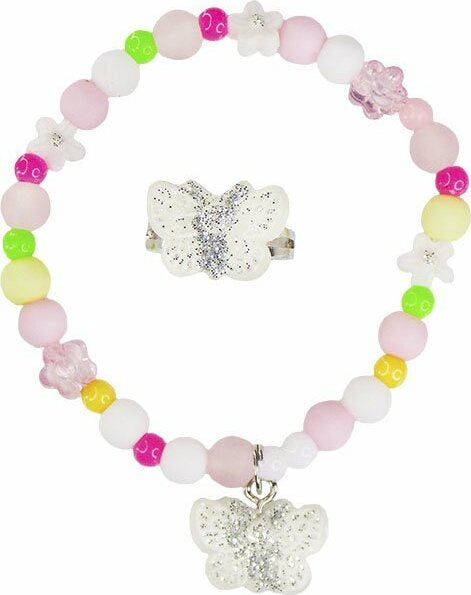 Sparkle Butterfly Bracelet Ring Set