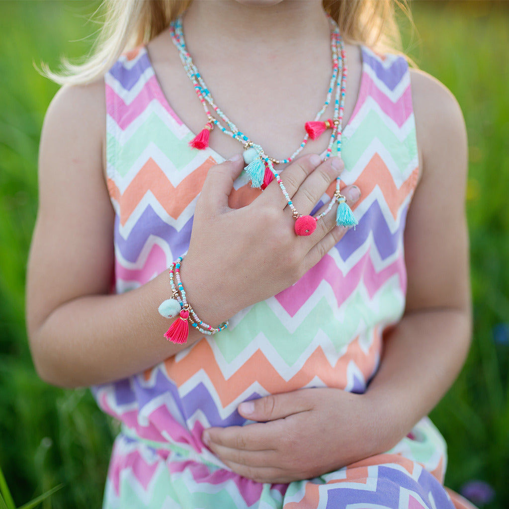 Fantastic Tassel Necklace Bracelet Set