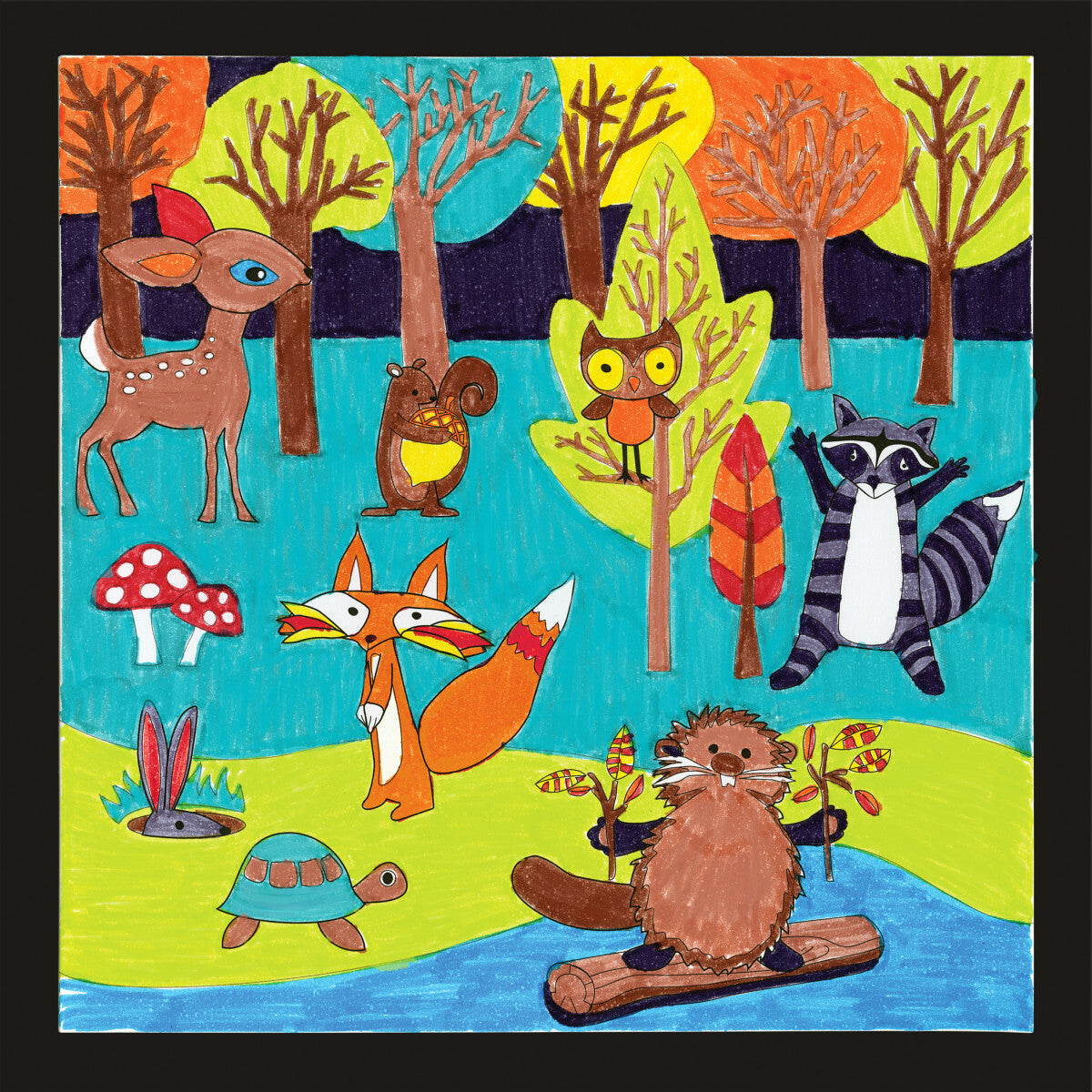 Color By Number with Markers Forest Friends