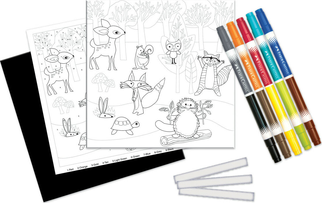 Color By Number with Markers Forest Friends