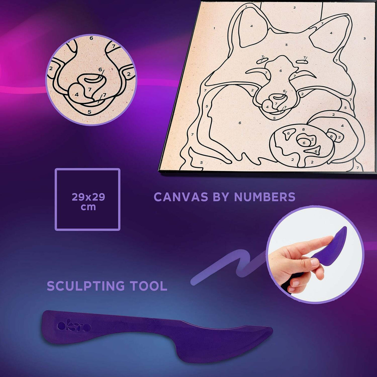 OKTO Clay-by-Numbers Kit – "Fox" (11.4" x 11.4")