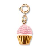 Gold Pink Cupcake Charm