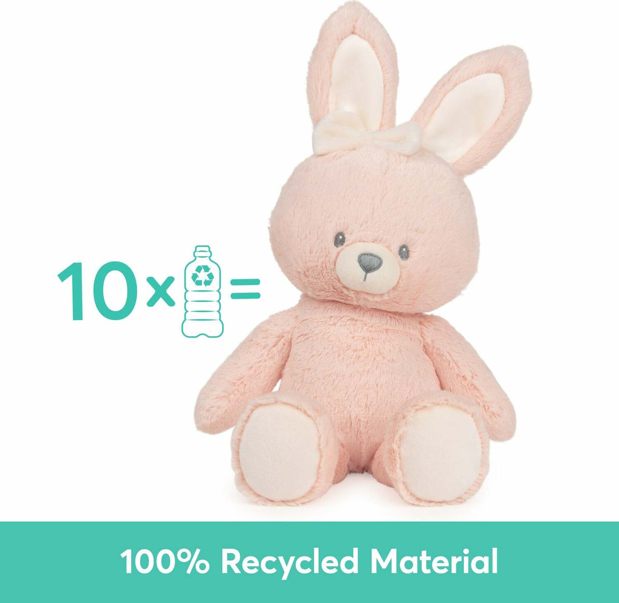 Gund 100% Recycled Bunny, Pink, 13 In