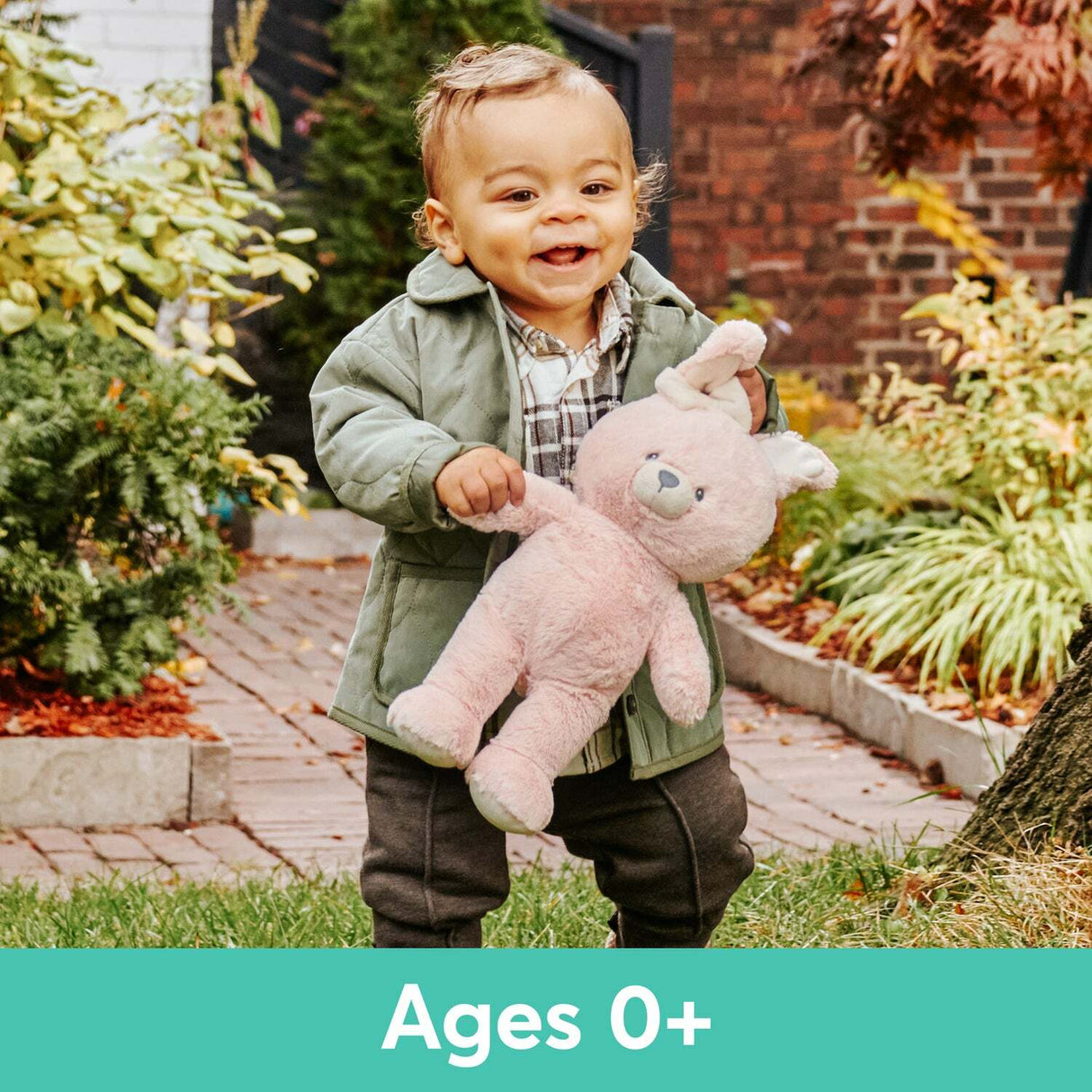 Gund 100% Recycled Bunny, Pink, 13 In