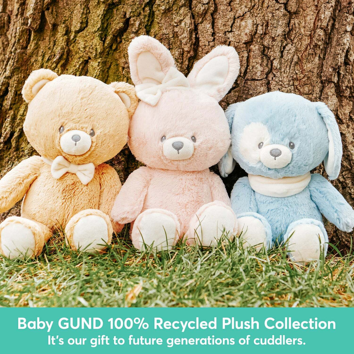 Gund 100% Recycled Bunny, Pink, 13 In