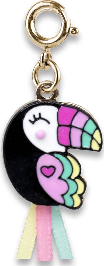 Gold Ribbon Toucan Charm