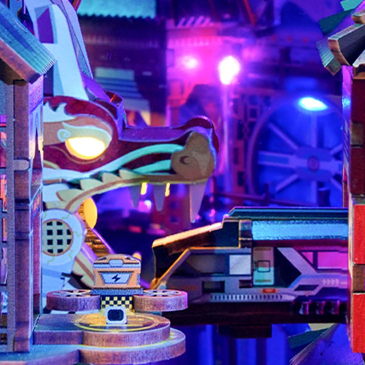 DIY Bookend Puzzle: Cyber City