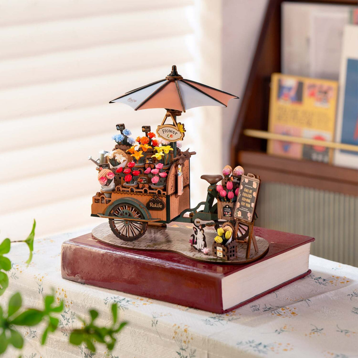 NEW DIY Miniature House Kit:Flower Cart