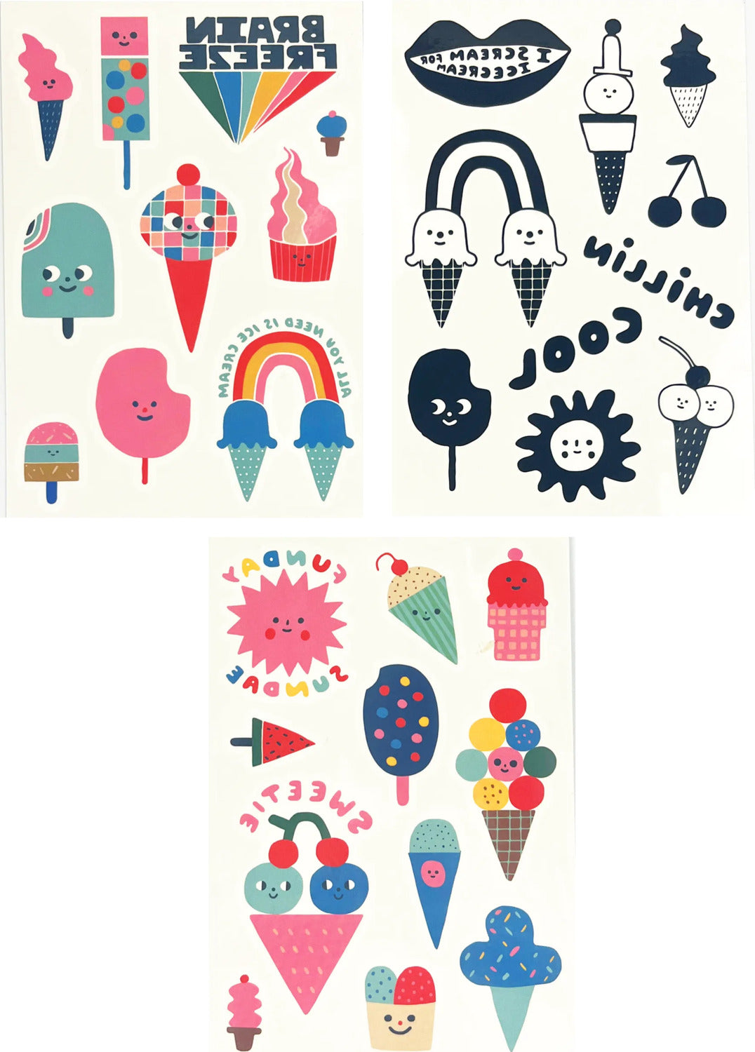 Tattoo-Palooza x Suzy Ultman: Temporary Tattoos Mini Pack - Ice Cream Party