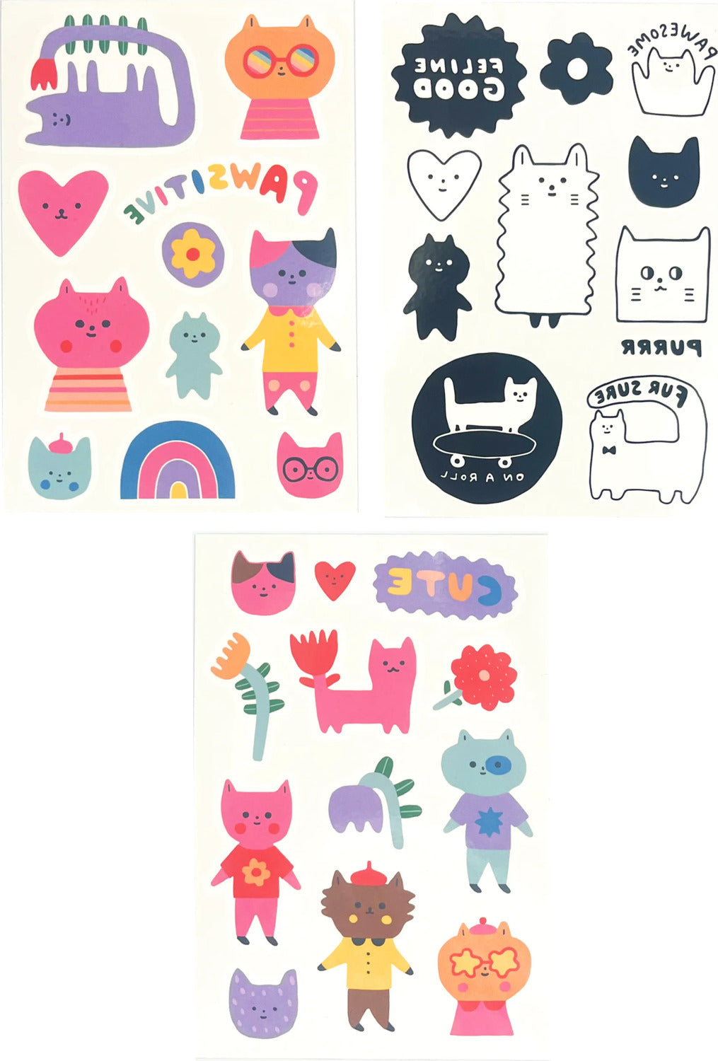 Tattoo-Palooza x Suzy Ultman: Temporary Tattoos Mini Pack - Pawsitive Cats