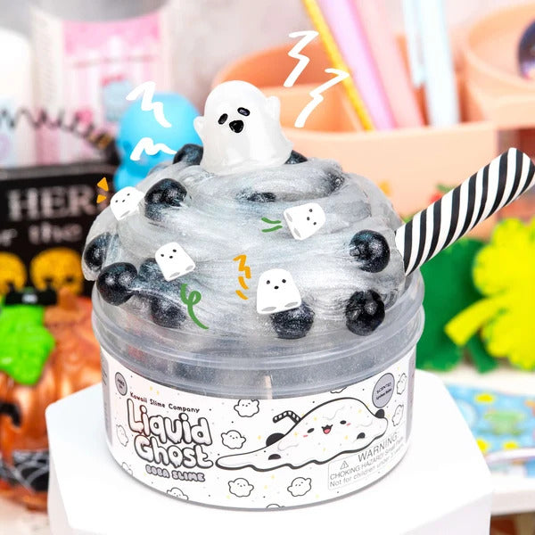 Liquid Ghost Boba Clear Signature Dome Slime