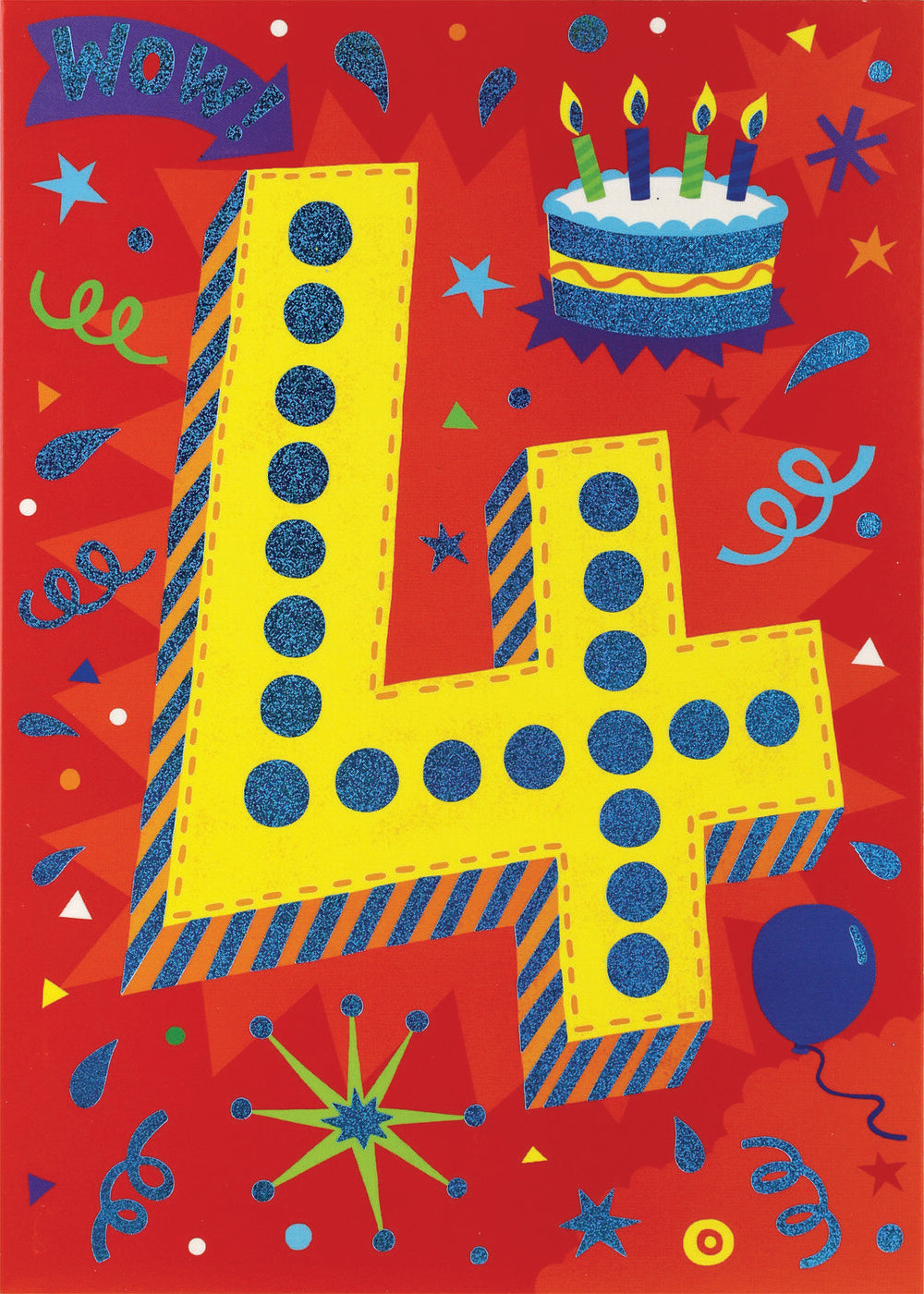 Age 4 Lettering Foil Card