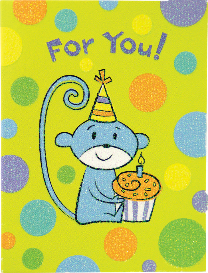 Glitter: Happy Monkey Enclosure Card