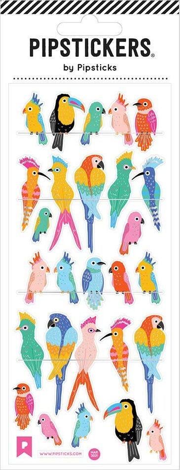 Stickers - Polly Chrome Parrots (3x7)