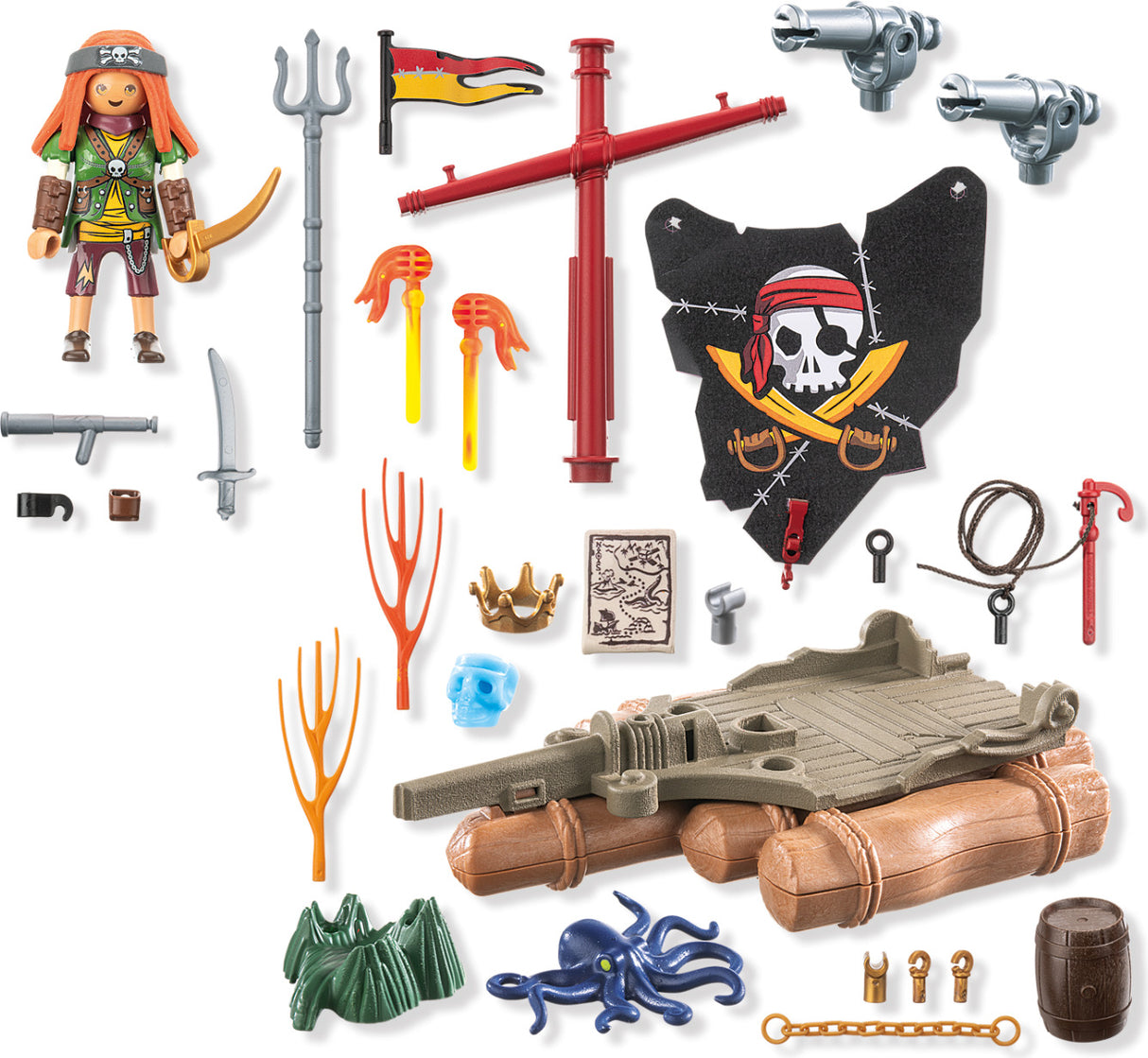 Pirate Raft with Treasure