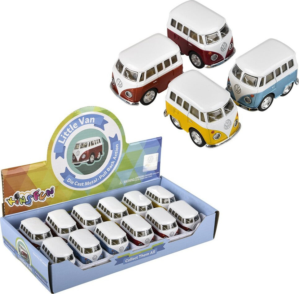 2" Diecast Pull Back VW Mini Bus