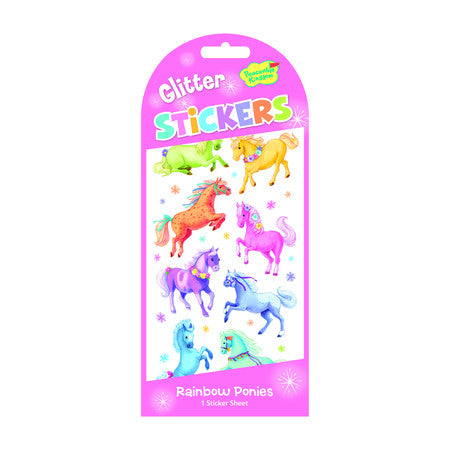 Rainbow Ponies Glitter Stickers