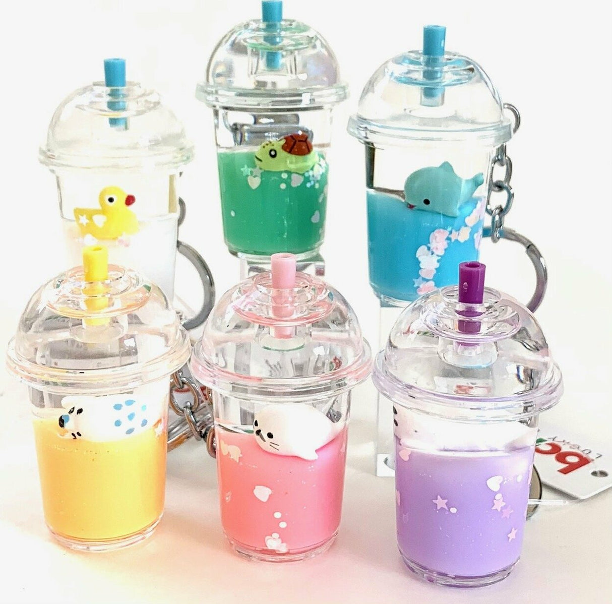 Sea Life Drink Key Charm With Key Ring 6 Assorted Designs.