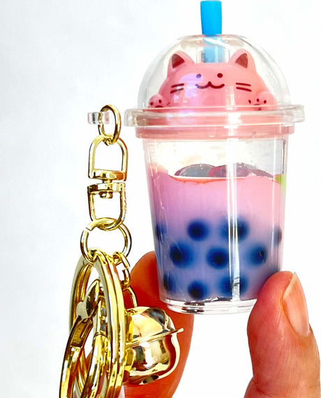 Pastel Cat Boba Floaty Key Charm (assorted)