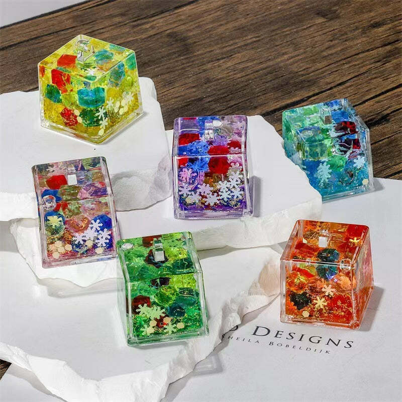 Color Cube Combo Floaty Key Charm 