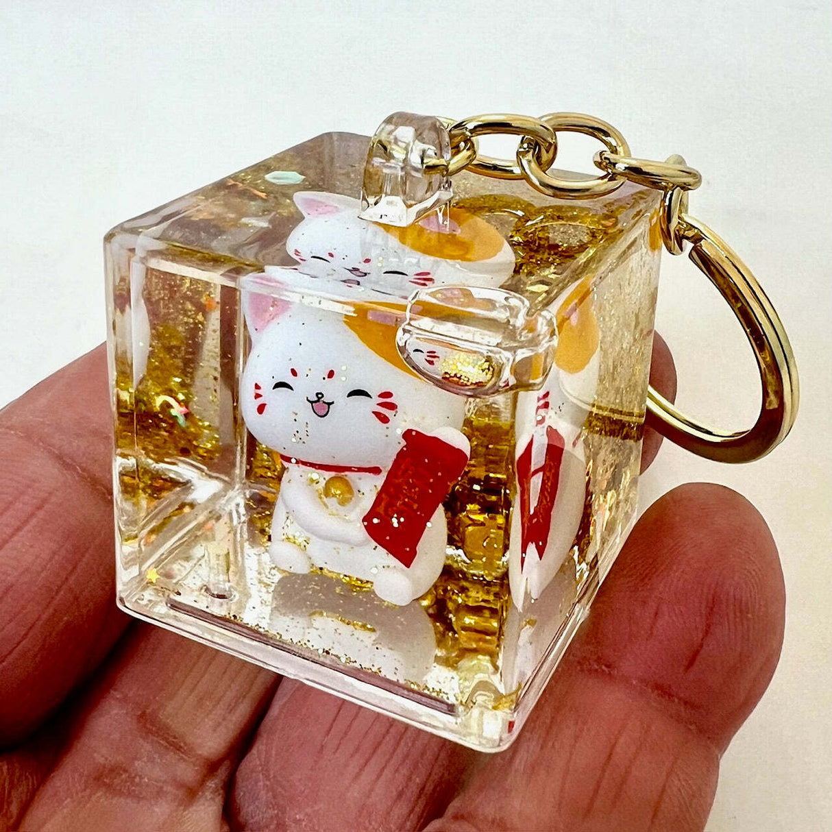 Lucky Cat Floaty Key Charm 