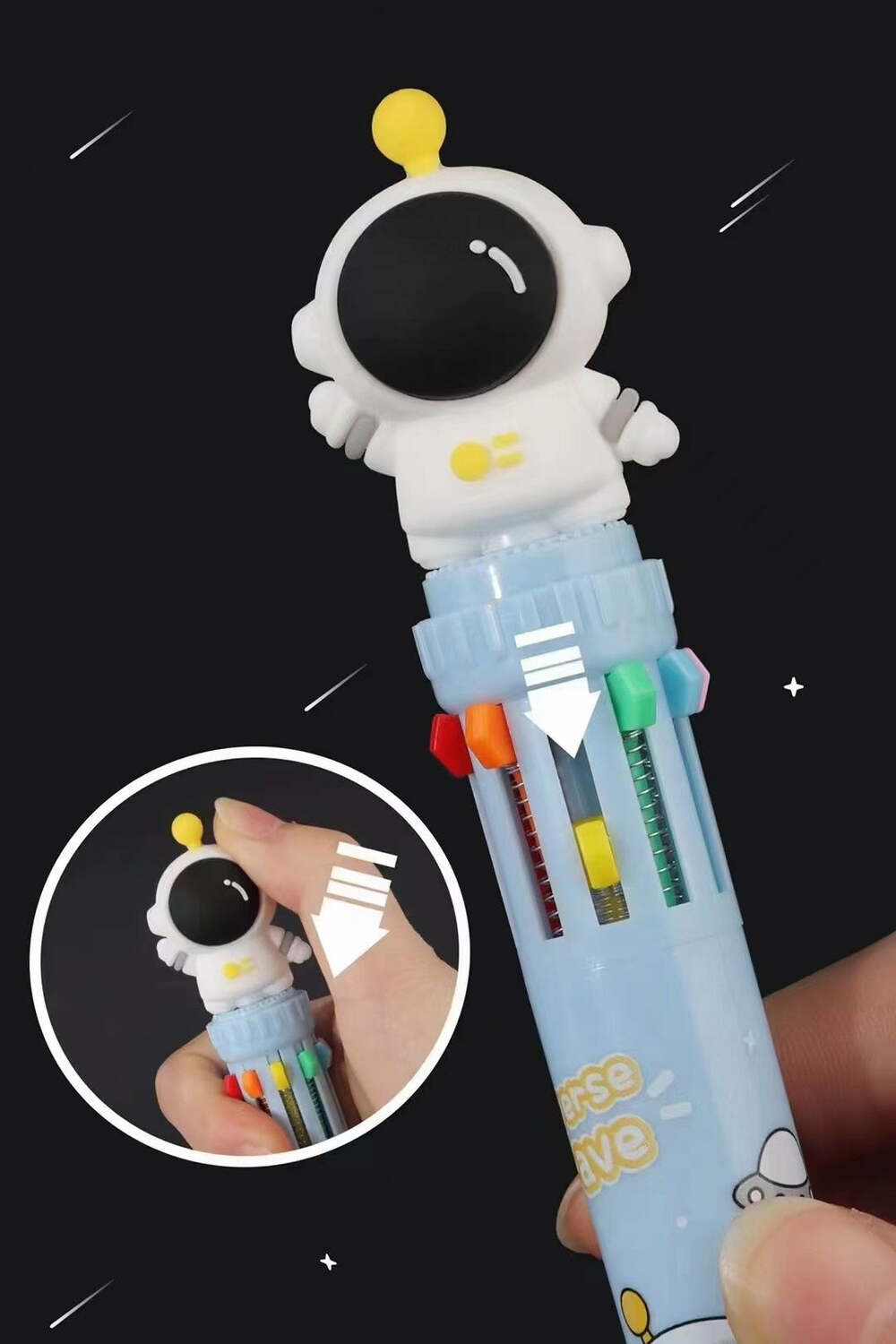 Astronaut 10-Color Retractable Ball Pen 