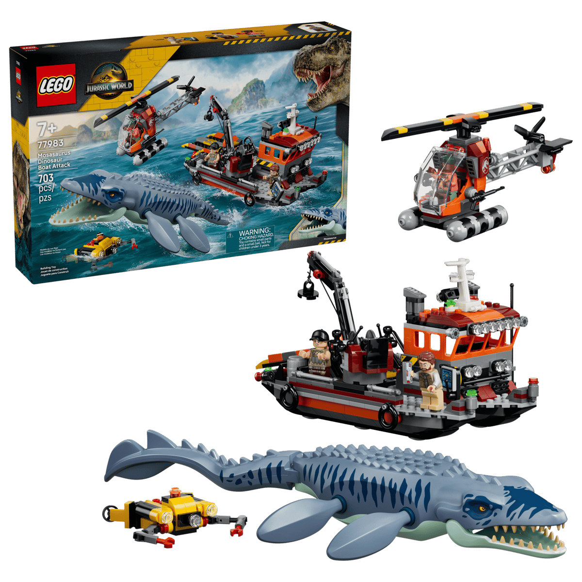 LEGO® Jurassic World Mosasaurus Dinosaur Boat Attack