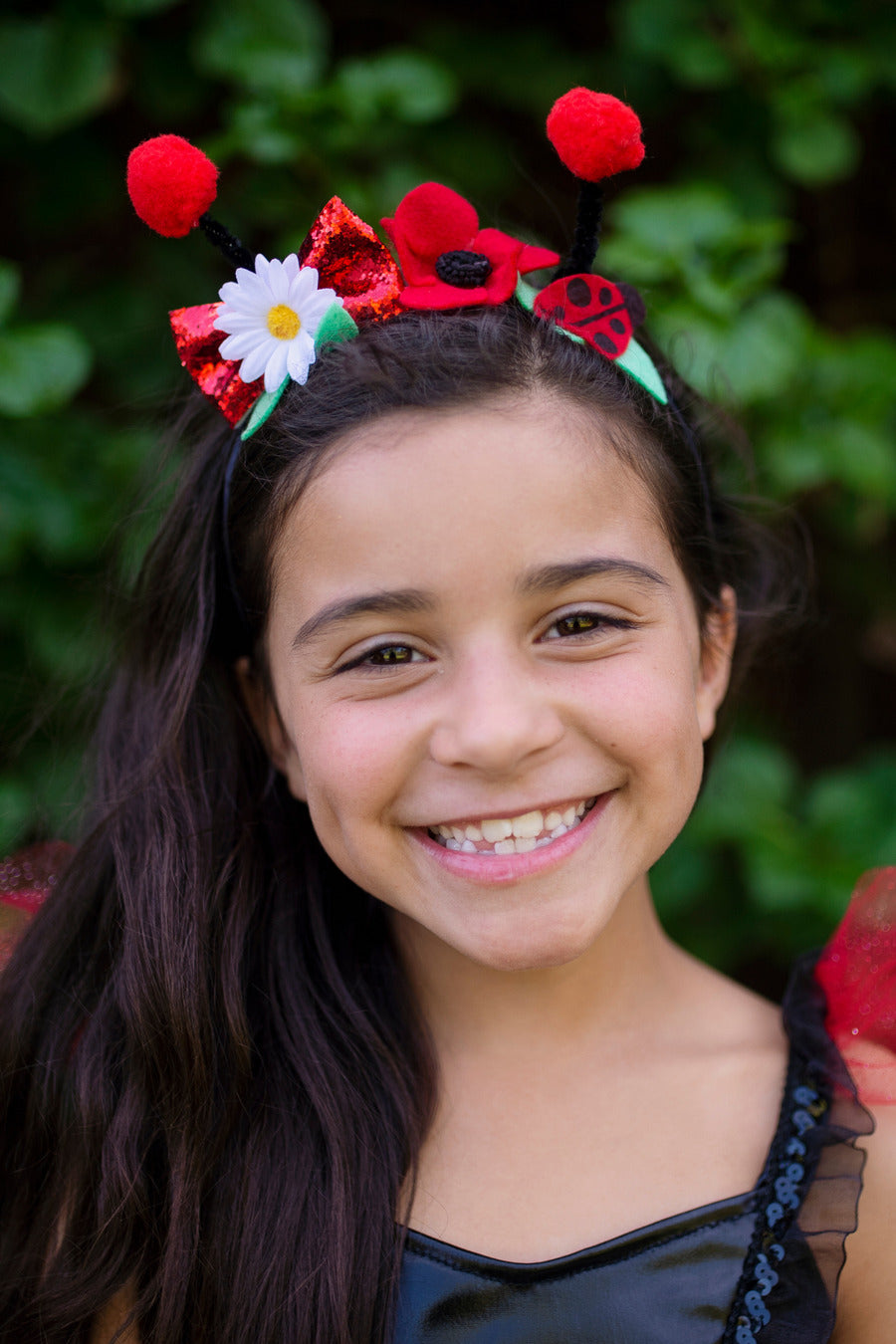 Ladybug Dress & Headband, Red/Black (Size 5-6)