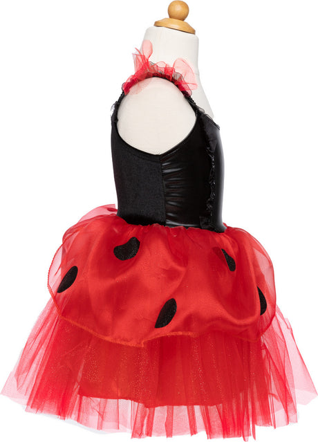 Ladybug Dress & Headband, Red/Black (Size 5-6)