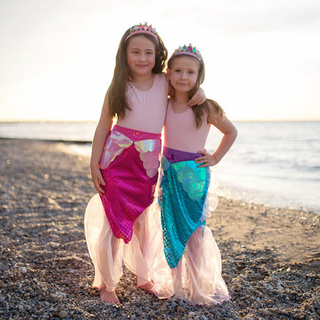 Mermaid Glimmer Skirt Set With Headband
