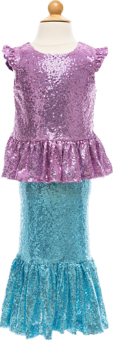 Sequins Sparkle Mermaid Top & Skirt Set (size 5-6)