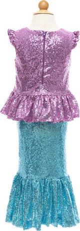 Sequins Sparkle Mermaid Top & Skirt Set (size 5-6)