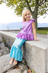 Sequins Sparkle Mermaid Top & Skirt Set (size 5-6)