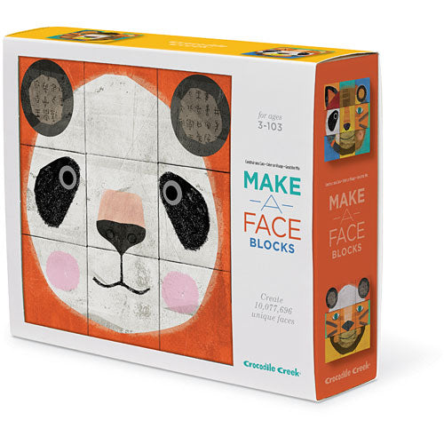 Crocodile Creek Make-A-Face Blocks Animal Mix and Match Block Stacking Sets, 2.5"