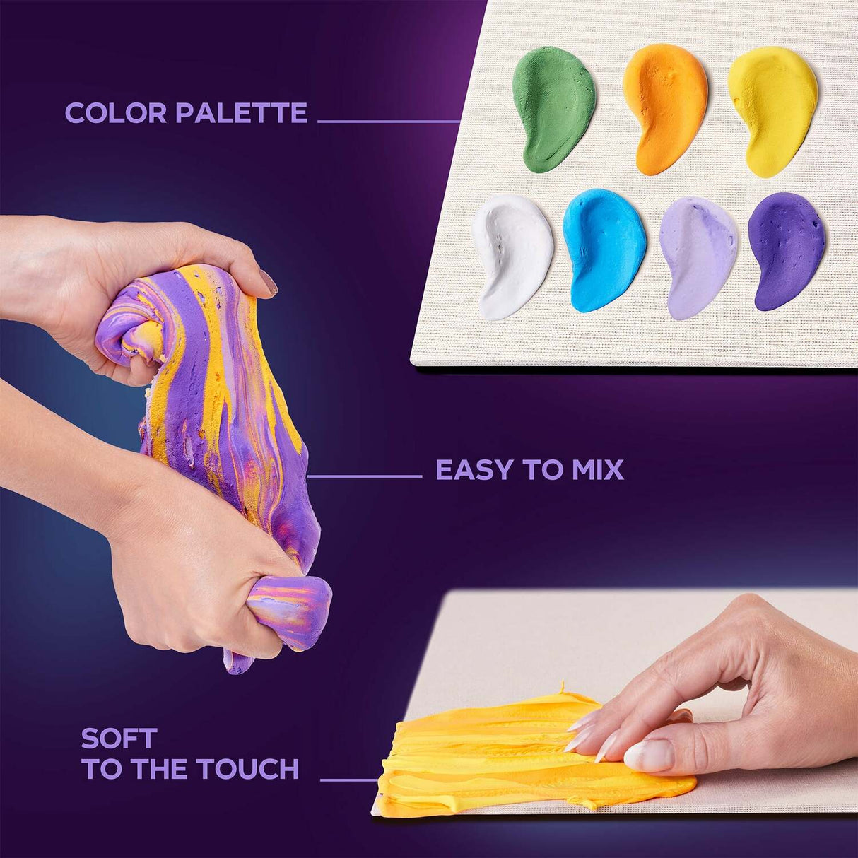 OKTO Sensory Art 3D Painting "Irises" – 11.8" x 15.7" Canvas Kit