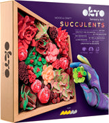 succulent craft kit OKTO Sensory Art 3D Woodcraft "Passion" – Succulent Craft Kit – Dancing Bear Toys