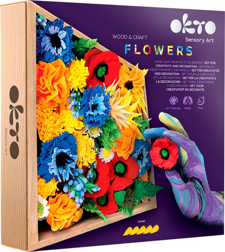 OKTO Sensory Art 3D Woodcraft "Freedom" – Flowers Craft Kit