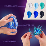 OKTO Manga Elements - Water - 3D Clay Canvas Kit (11.8 x 15.7 in) - Ages 10+