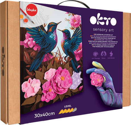 OKTO Air-Dry Clay 3D Painting Kit - Kit Hummingbirds (11.8 x 15.7 in)