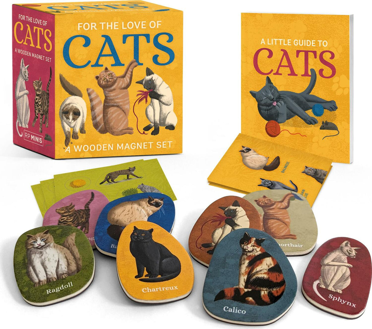 For the Love of Cats: A Wooden Magnet Set