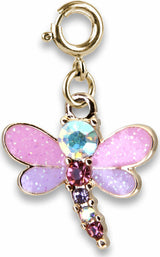 Gold Glitter Dragonfly Charm