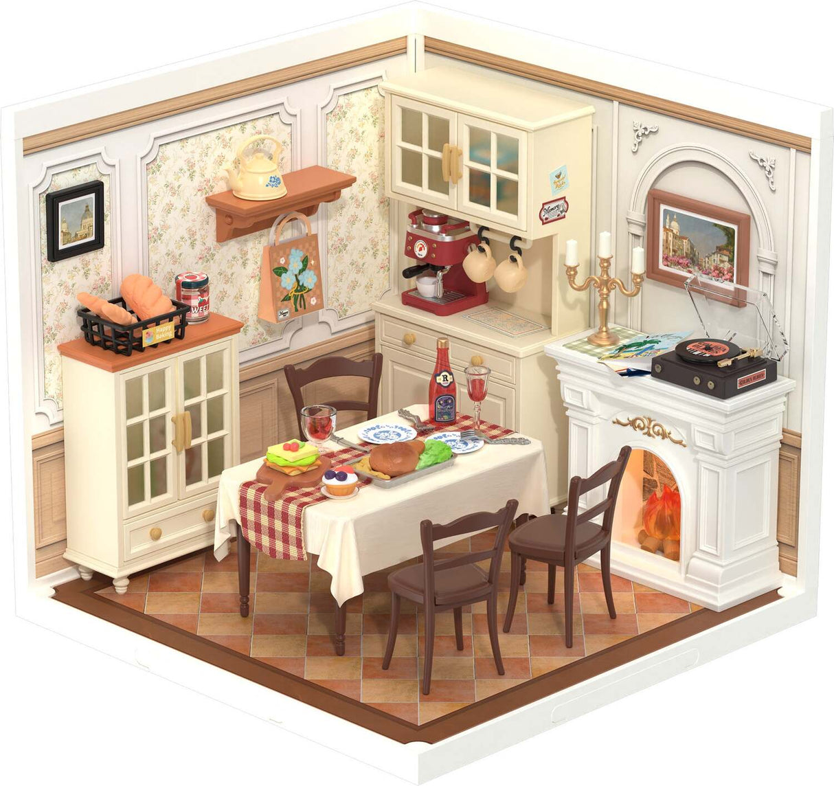 DIY Miniature House Kit | Warm Dining Room