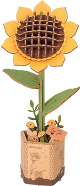 Modern Wooden Puzzle: Sunflower
