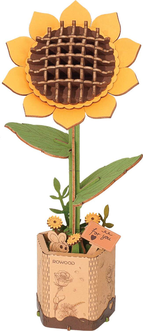 Modern Wooden Puzzle: Sunflower