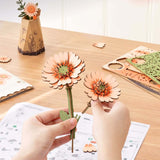 Orange Gerbera Daisy - 3D Wooden Puzzle