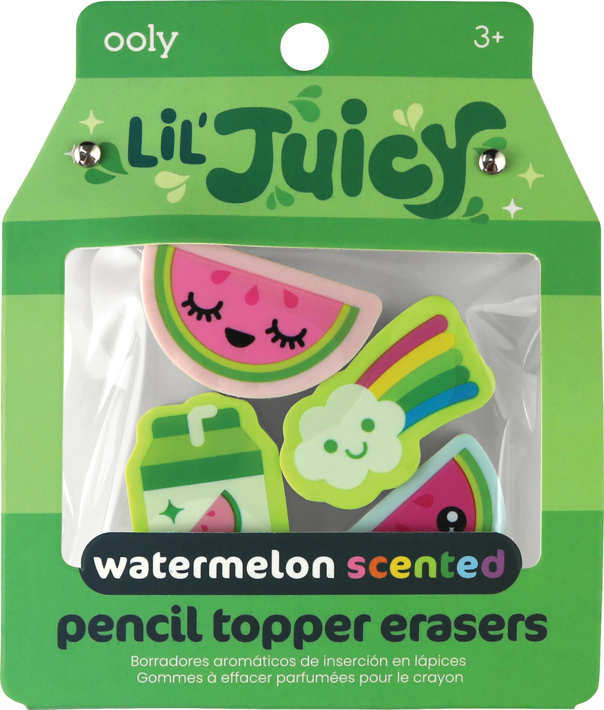 Lil' Juicy Scented Pencil Topper Erasers - Watermelon (Set of 4)