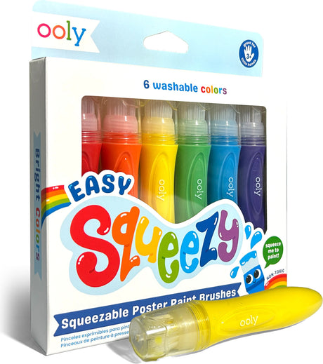 Easy Squeezy Squeezable Poster Paint Brushes - Set of 6